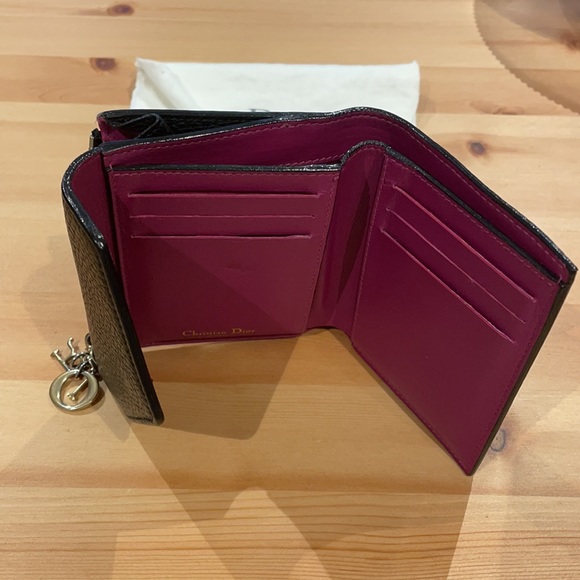 AUTHENTIC Dior calfskin wallet - Black & Purple - Picture 4 of 8